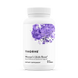 A white bottle labeled Thorne Women's Libido Boost Capsules features a purple abstract design and contains 60 capsules to support sexual wellness, satisfaction, and vaginal lubrication.