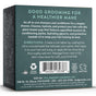 The back of the All-In-One Shampoo & Conditioner Bar - Cleanse & Hydrate by Badger Balm product box displays usage directions, a barcode, cruelty-free and vegan certification badges, recycling instructions, and company contact details. This packaging underscores our dedication to natural ingredients and provides the ease of a nourishing shampoo and conditioner bar in one.