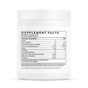 White supplement container of Thorne Advanced Pre-Workout displays Supplement Facts with Vitamin B6, B12, Sodium, Beta-Alanine, Alpha GPC, amino acids, and Caffeine for lasting energy; serving size and manufacturer details also shown.