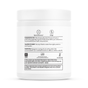 White Thorne Advanced Pre-Workout container with black text shows mixing directions, safety warnings, gluten-free status, manufacturer info, certification icons, and highlights its sustained energy benefits.