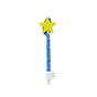 The Star Streamer by Sarahs Silks is a blue and yellow toy wand with a star-shaped tip and streamers, set against a white background. It has a textured blue handle and yellow star, promoting open-ended play and enhancing gross motor skills.