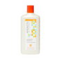 The image showcases a 340 ml white bottle of Andalou Naturals Moisture Rich Argan Oil & Shea Shampoo with an orange cap. The label features a colorful grid design, highlighting Moisture Rich benefits, infused with argan oil, shea for softness and shine, plus the rejuvenating fruit stem cell complex.