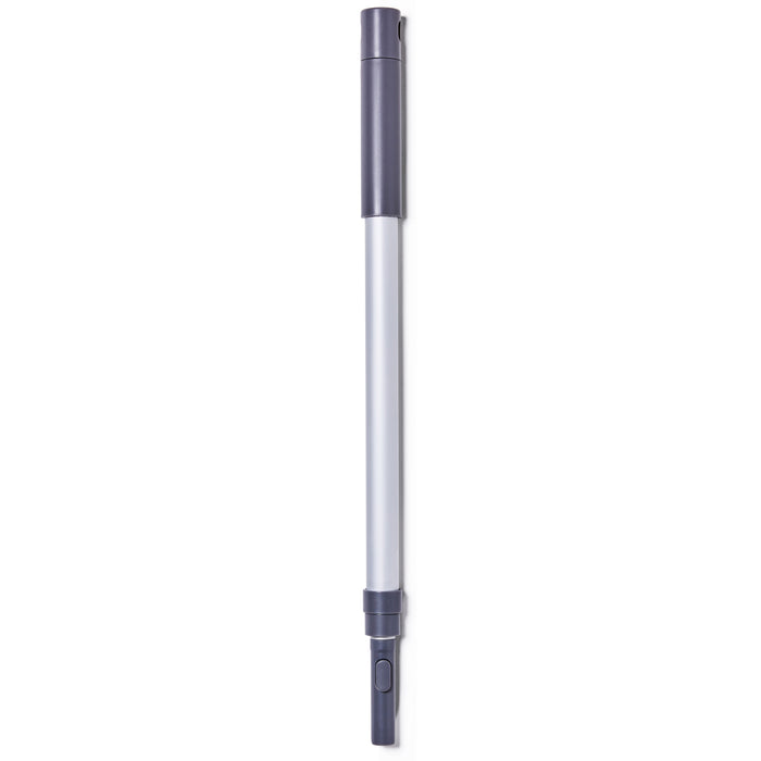 A telescopic vacuum cleaner extension wand in gray and silver, shown vertically against a white background.