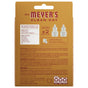 Back of Mrs. Meyer's Scented Oil Refills pack, displaying two white refills, product details, ingredients, instructions, caution statements, and compatibility info for use with the Mrs. Meyer's plug-in diffuser.