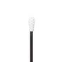 A reusable cotton swab with a textured, white silicone tip and a black handle, shown upright against a plain white background.