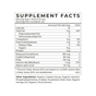 The supplement facts for Cymbiotikas Liposomal Glutathione list a serving size of 1 pouch (5 mL) with 25 servings per container, featuring calories (15), total fat, cholesterol, carbohydrates, protein, and key elements like Liposomal Glutathione for enhanced absorption and antioxidant support.