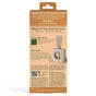Back of a scented diffuser package labeled “Vanilla Bean & Pumpkin Chai.” Instructions, features, ingredients, and eco-friendly information are printed beside an image of the assembled diffuser with reeds. Brown and cream color scheme.