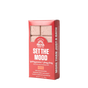 A red rectangular package of the Set the Mood Froth Bomb Bar by Pacha Soap Co. highlights More Than Just a Bath, featuring calming ingredients like jasmine, ylang ylang, passionflower, maca root, cacao, and cordyceps mushroom.