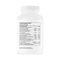 A white Thorne Basic Nutrients 2/Day bottle features clear black text showing Supplement Facts, ingredients, daily values, and manufacturer info. The easily readable label and cap are also white.