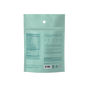 The light teal packaging of True Graces Daily Women’s 50+ Multivitamin - Refill Pouch features detailed supplement facts supporting memory and longevity, with manufacturing details, a barcode, and QR code. The sealed package showcases the back view.