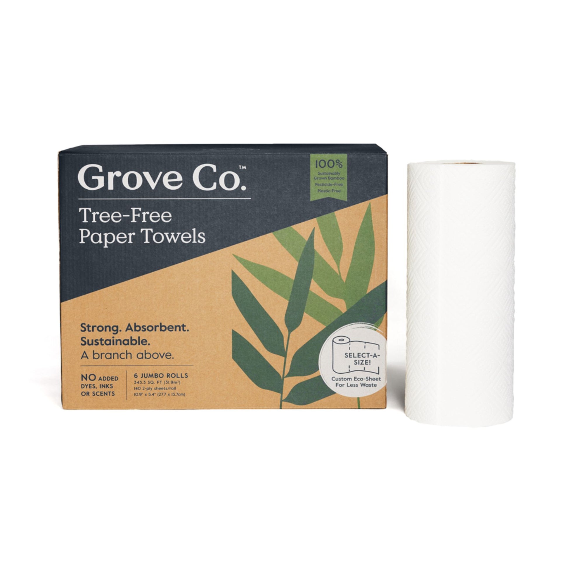 2-Ply Bamboo Paper Towels (140 sheets per roll)