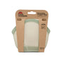 The Food Huggers Hugger Bag features a transparent container with a light-green tint. Its cardboard label states 13 fl oz/400 ml, touts the bag as a sustainable alternative to plastic bags, and mentions its dishwasher safe for easy cleaning.