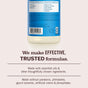 The lower half of a Mrs. Meyer's Multi-Surface Cleaner bottle above centered text states: We make EFFECTIVE, TRUSTED formulas with essential oils and no parabens, phthalates, glycol solvents, or artificial colors.